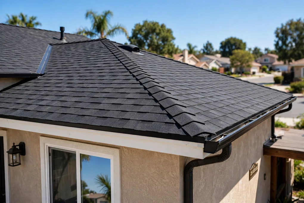 Reemplazo de techo de tejas asfalticas en Downtown Brea, Brea, CA 92821