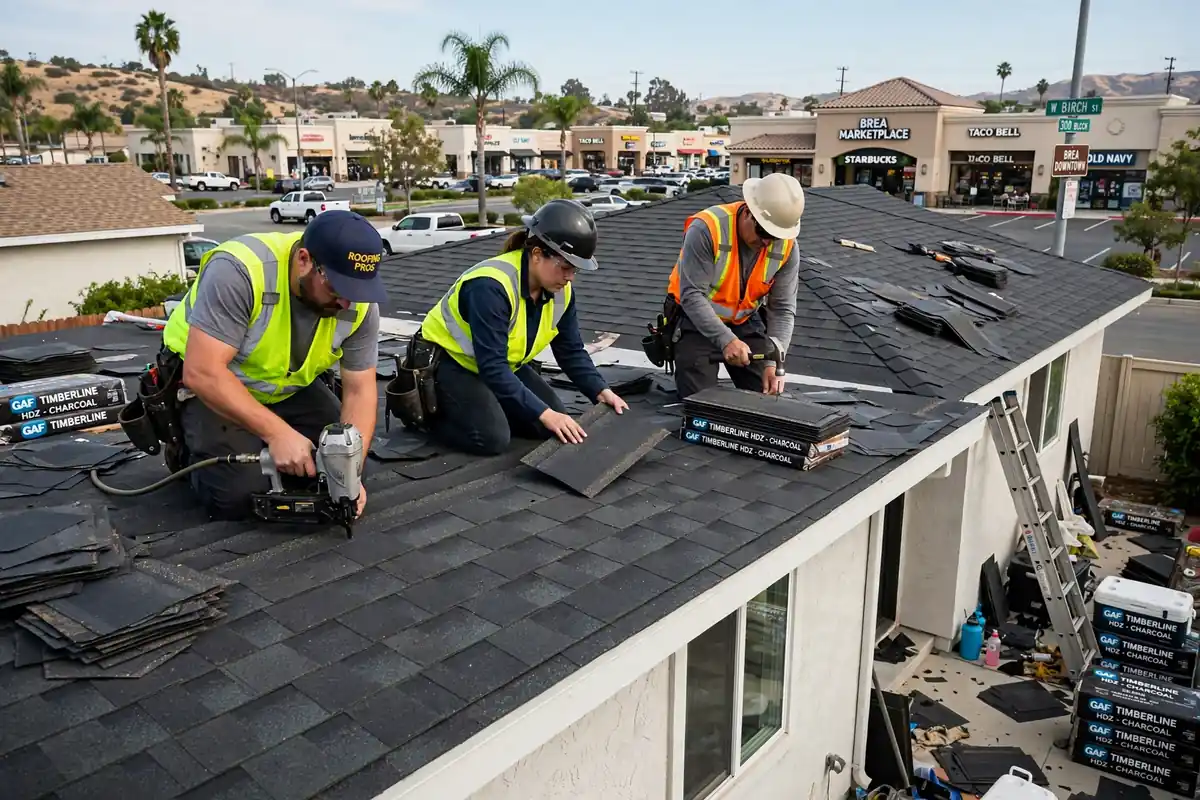 Reemplazo de techo de tejas asfalticas en West Brea, Brea, CA 92821