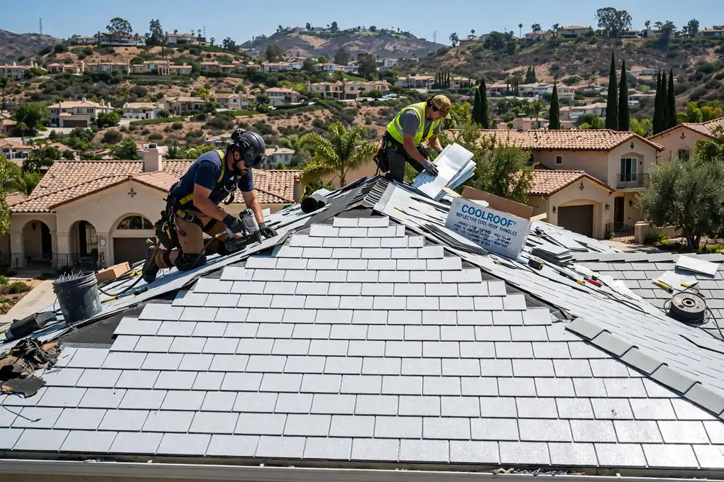 Reemplazo de techo fresco de bajo consumo en Brea Hills, Brea, CA 92823