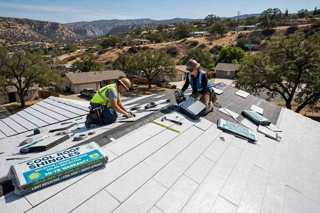 Reemplazo de techo fresco de bajo consumo en Carbon Canyon, Brea, CA 92823