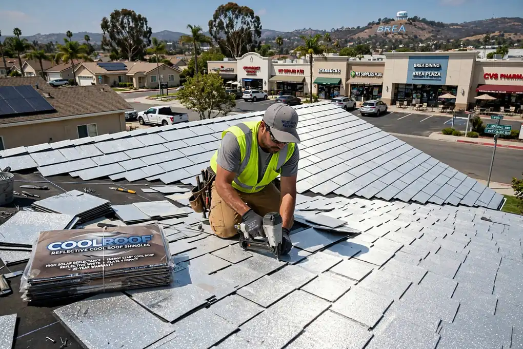 Reemplazo de techo fresco de bajo consumo en West Brea, Brea, CA 92821