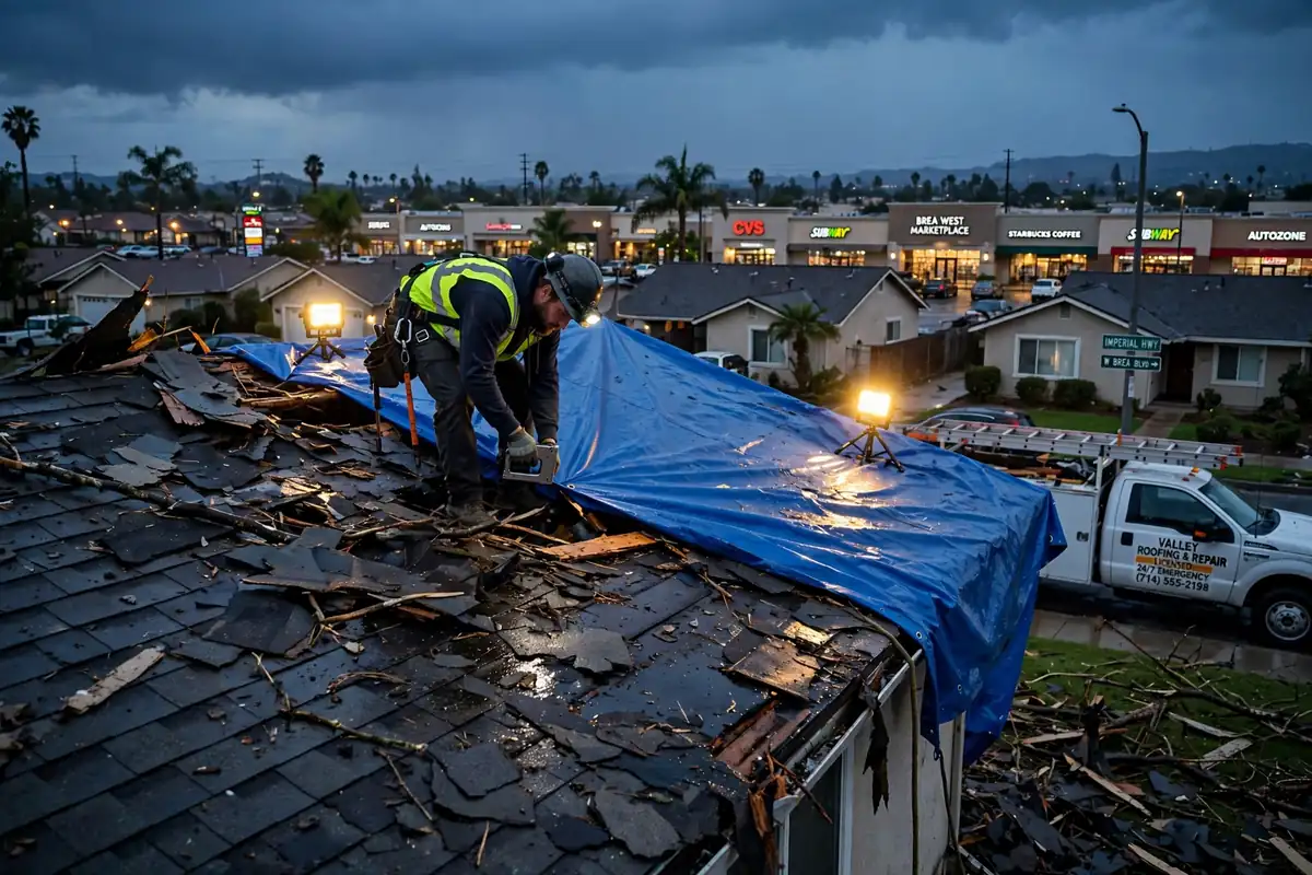 Reemplazo de techo de emergencia en West Brea, Brea, CA 92821