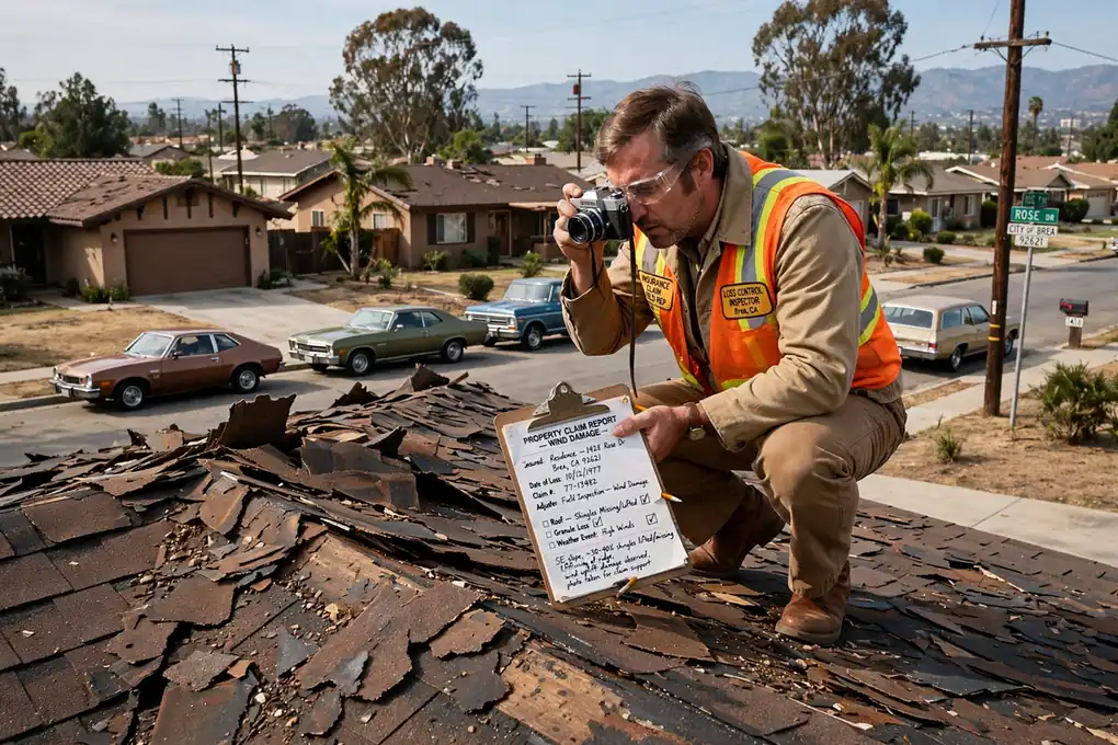 Reemplazo de techo por reclamo de seguro en Birch Hills, Brea, CA 92821