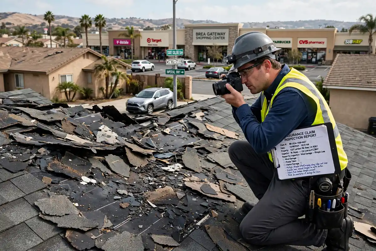 Reemplazo de techo por reclamo de seguro en West Brea, Brea, CA 92821