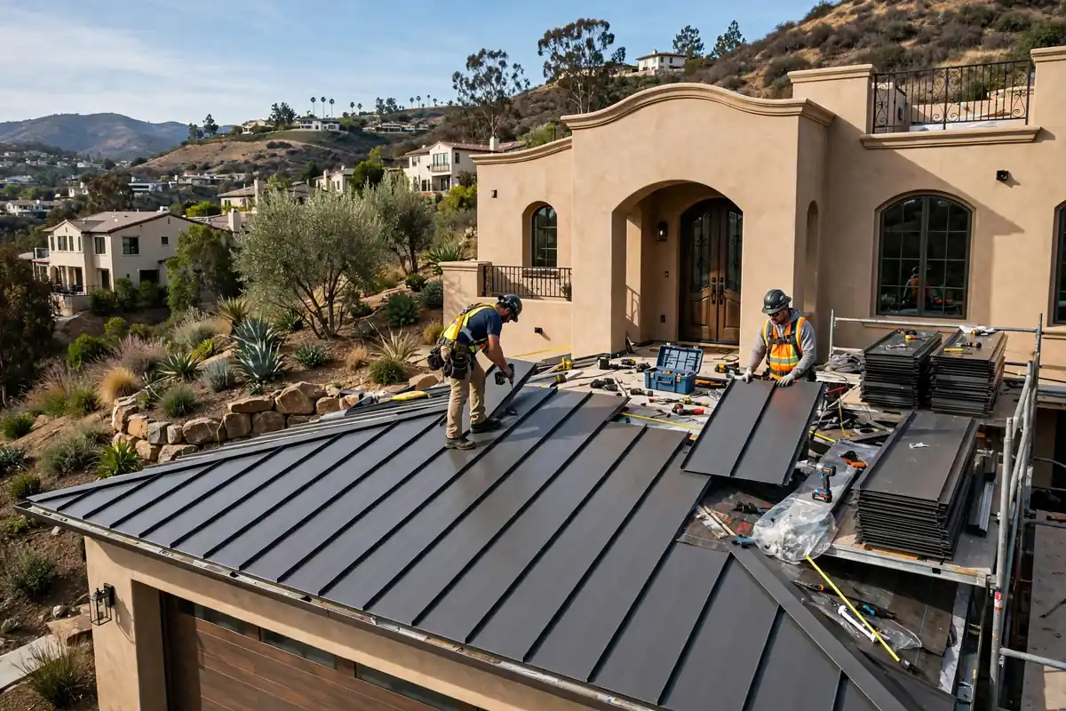 Reemplazo de techo de metal en Brea Hills, Brea, CA 92823