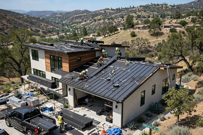 Reemplazo de techo de metal en Carbon Canyon, Brea, CA 92823