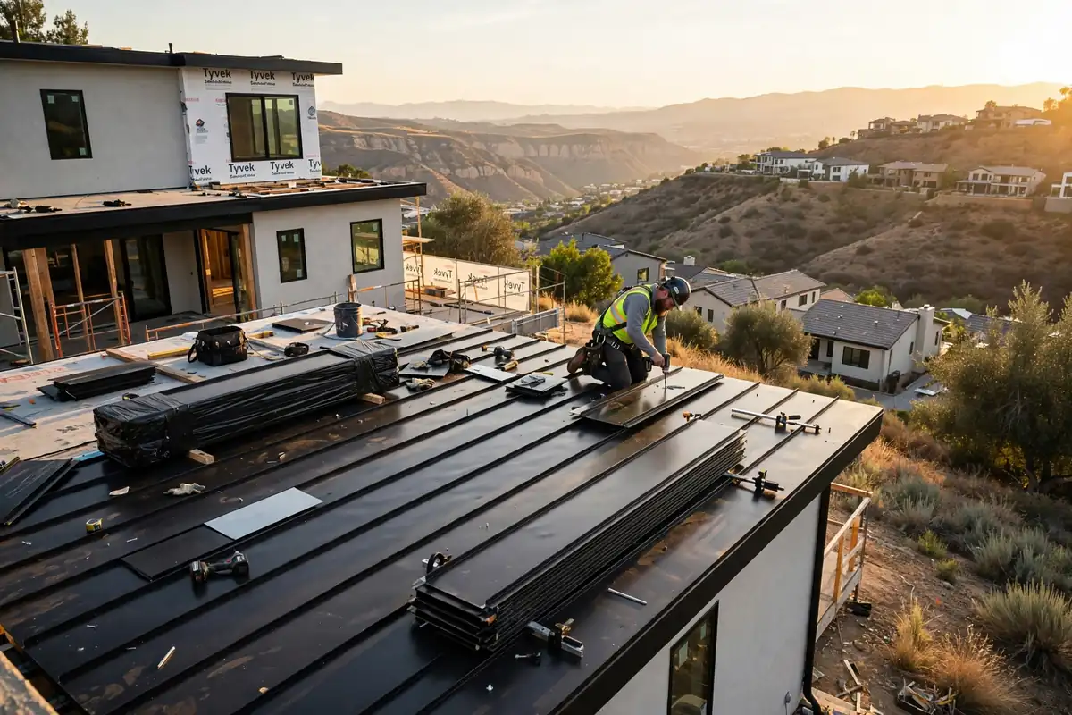 Reemplazo de techo de metal en Olinda Ranch, Brea, CA 92823