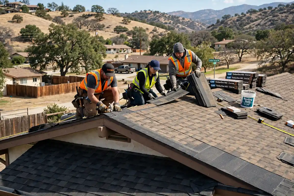 Reemplazo parcial de techo en Carbon Canyon, Brea, CA 92823