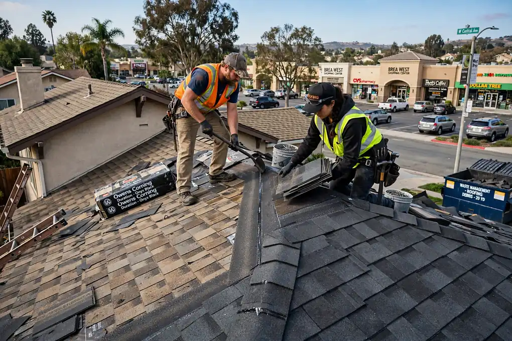 Reemplazo parcial de techo en West Brea, Brea, CA 92821