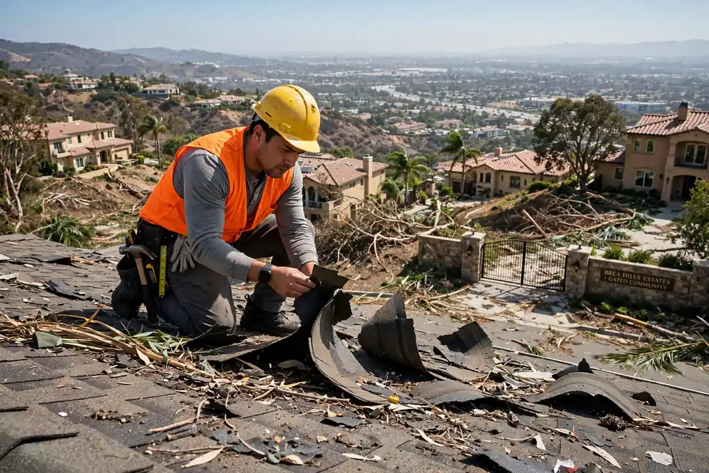 Reemplazo de techo por daños de tormenta en Blackstone, Brea, CA 92821
