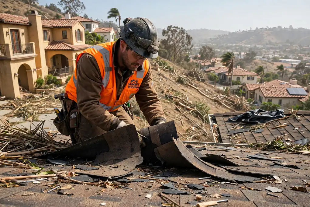 Reemplazo de techo por daños de tormenta en Brea Hills, Brea, CA 92823