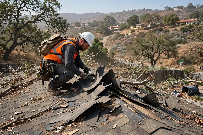 Reemplazo de techo por daños de tormenta en Carbon Canyon, Brea, CA 92823