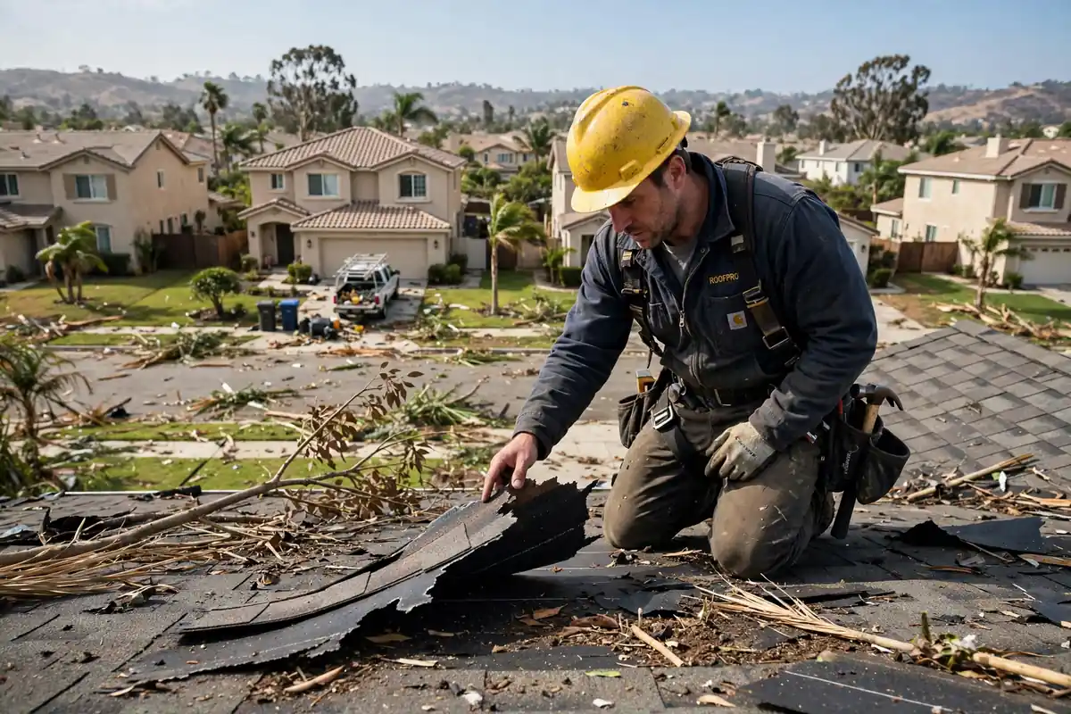 Reemplazo de techo por daños de tormenta en Country Hills, Brea, CA 92821
