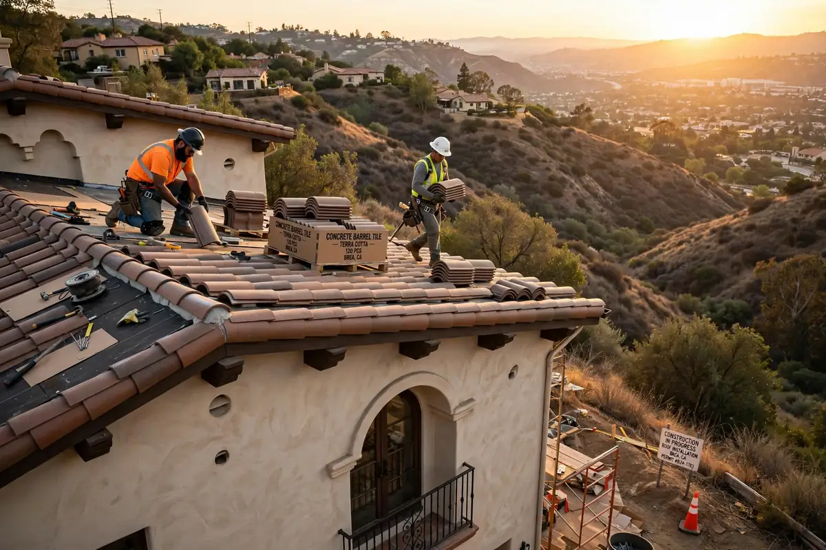 Reemplazo de techo de tejas en Olinda Ranch, Brea, CA 92823