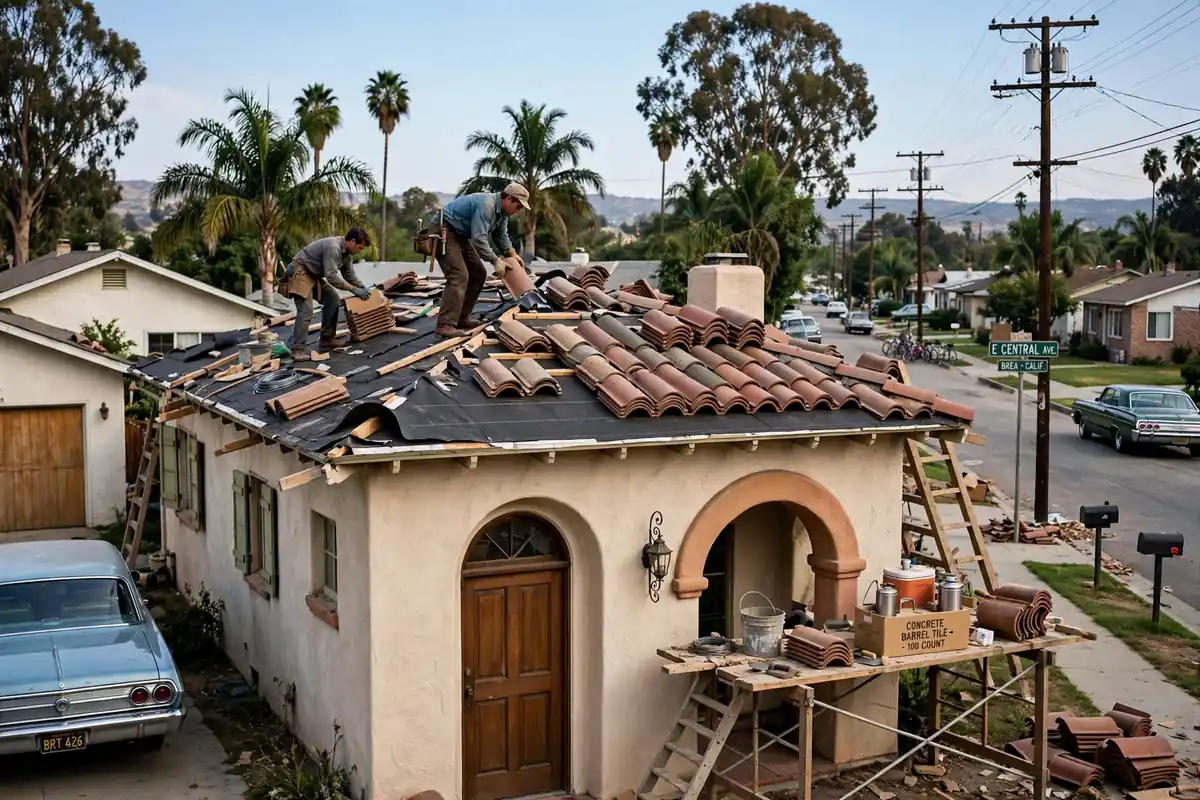 Reemplazo de techo de tejas en Tamarack, Brea, CA 92821
