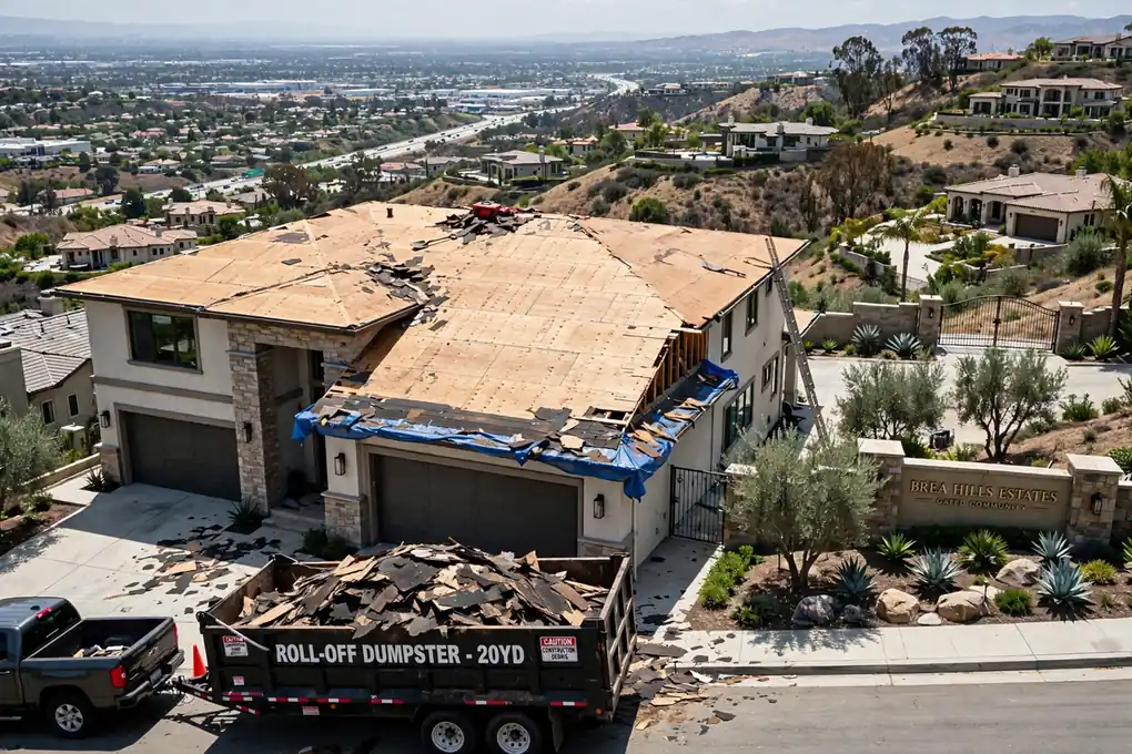 Remoción de techo y reemplazo de entablado en Blackstone, Brea, CA 92821