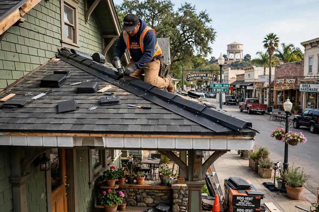 Mejora de la ventilación del techo en Downtown Brea, Brea, CA 92821