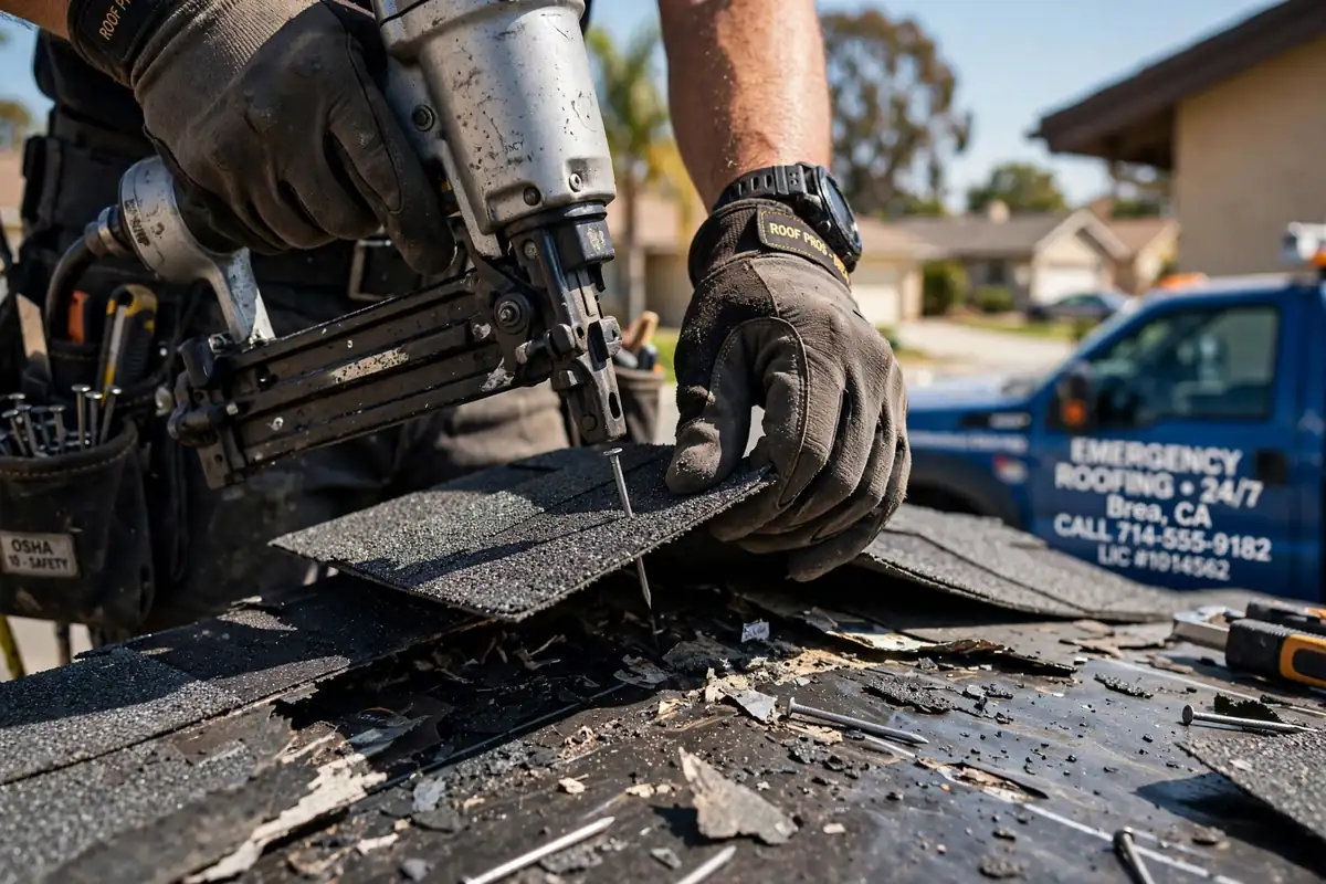 Reemplazo de techo de emergencia en Brea, CA — professional installation